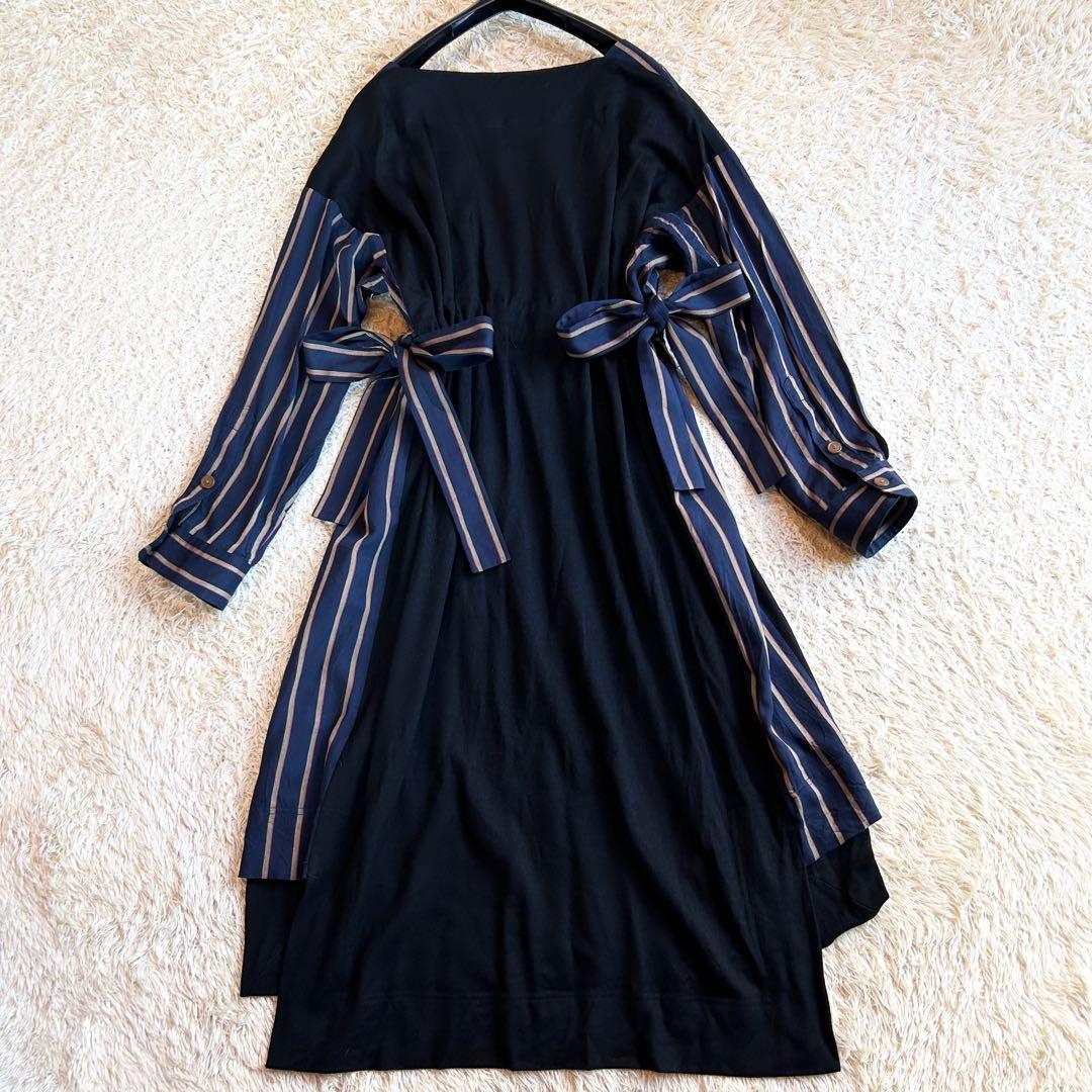 【超希少✨️ヴィヴィアンウエストウッド】 リボン ストライプ 変形 ワンピース