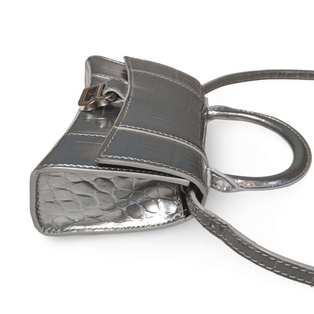 BALENCIAGA アワーグラス　ミニ　クロコ　ミニショルダーバッグ