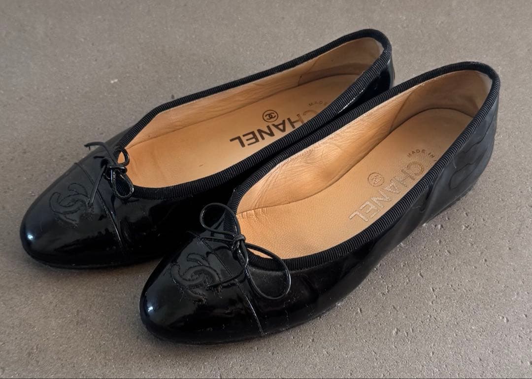CHANEL シャネル バレリーナ バレエシューズ パテントレザー