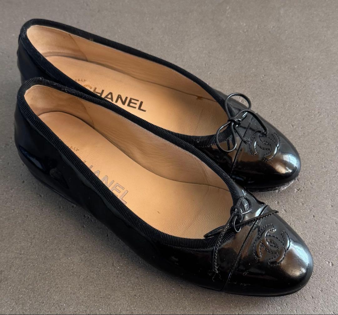 CHANEL シャネル バレリーナ バレエシューズ パテントレザー