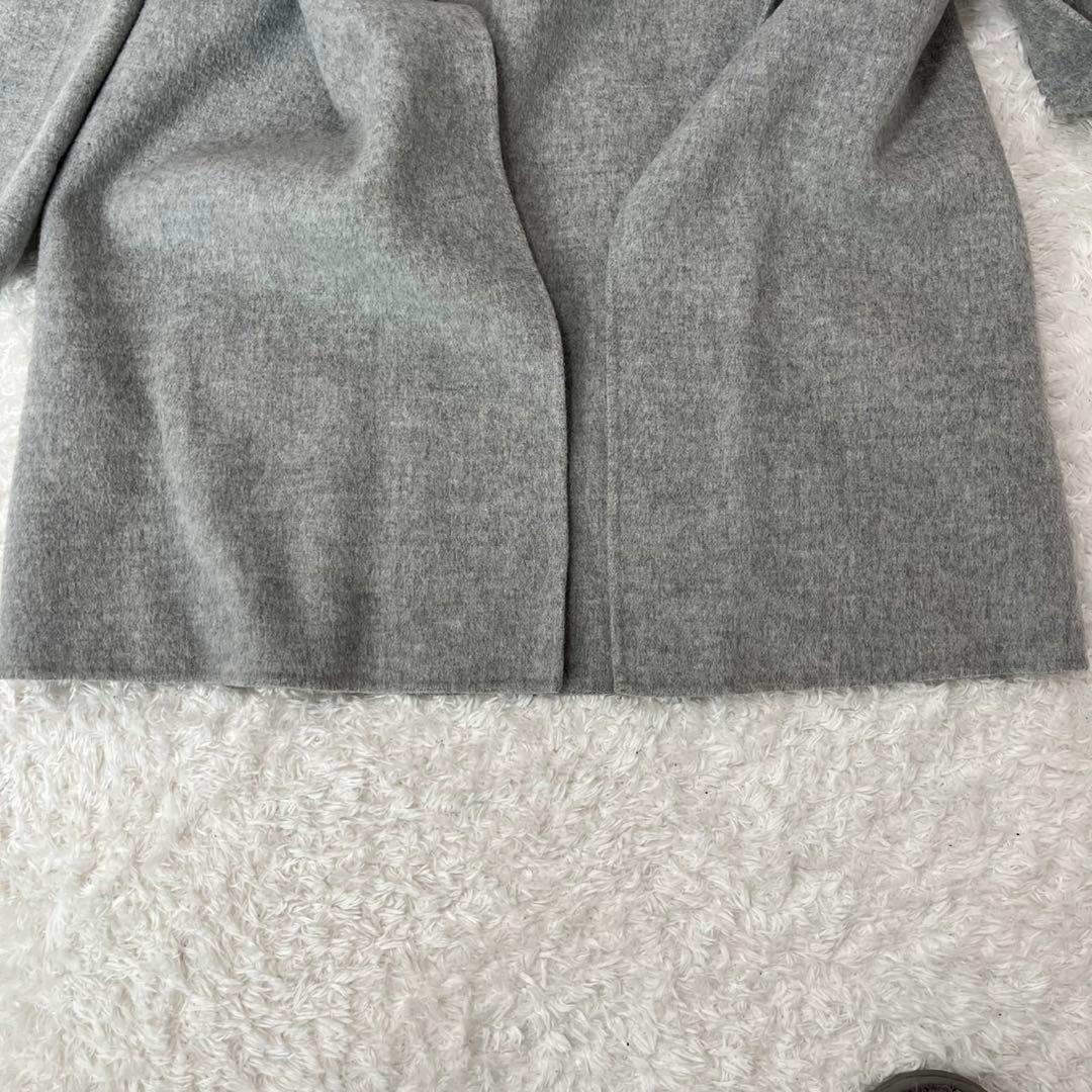 セオリー　ダブルフェイス　ベルテッドコート　カシミヤ混　ブルー　P