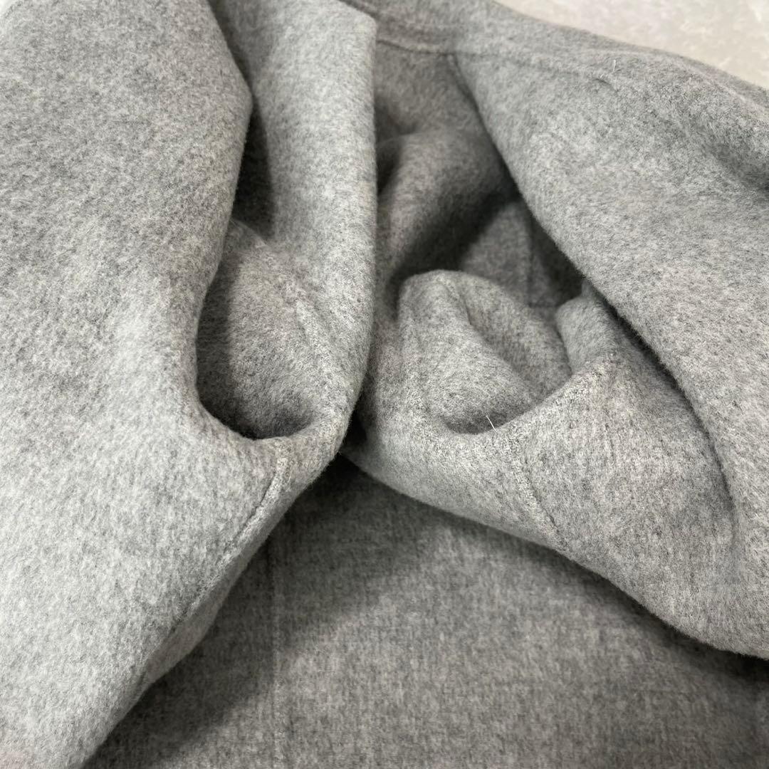 セオリー　ダブルフェイス　ベルテッドコート　カシミヤ混　ブルー　P