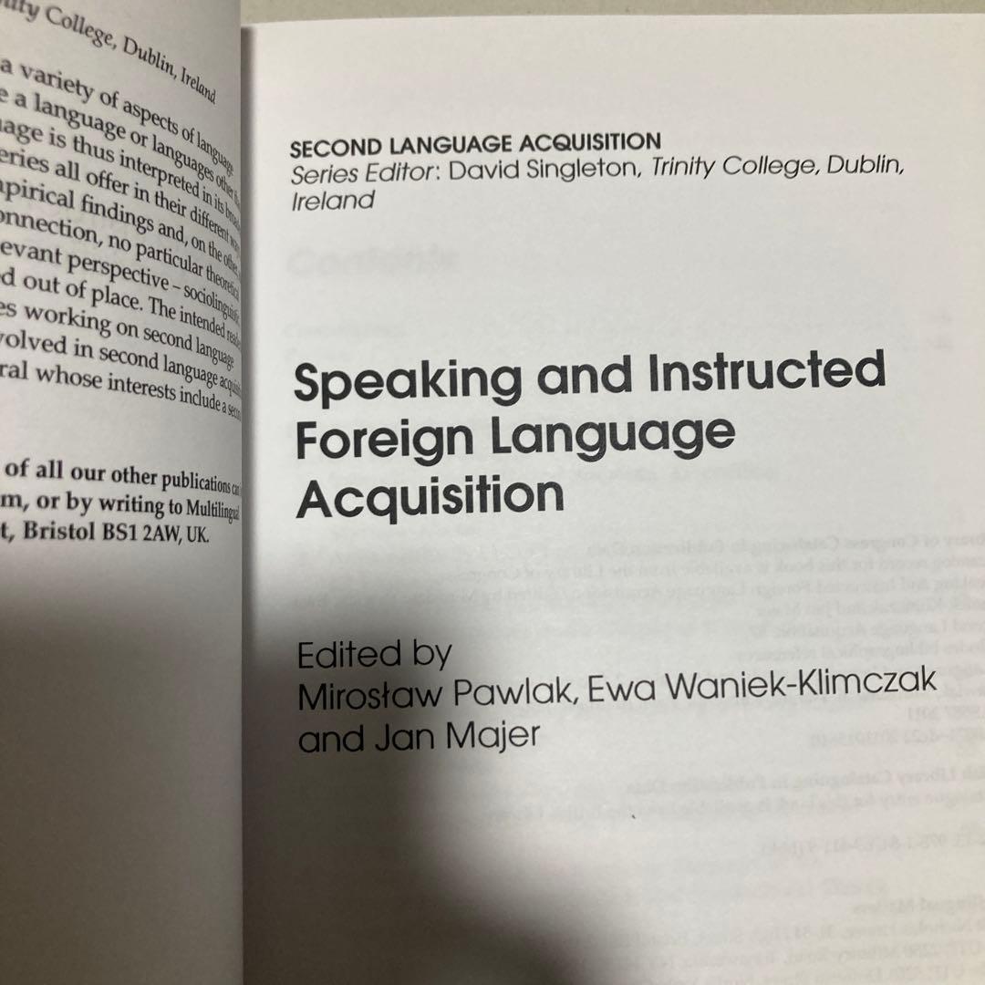 洋書 Speaking and Instructed Foreign Language