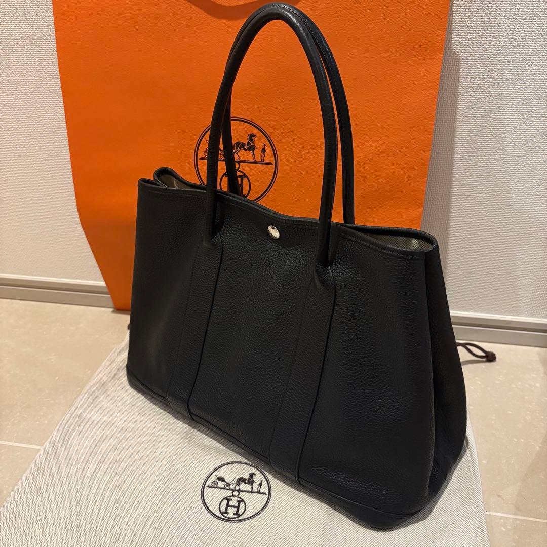 エルメス ガーデンパーティpm 36 ネゴンダ ブラック 黒 ノアール