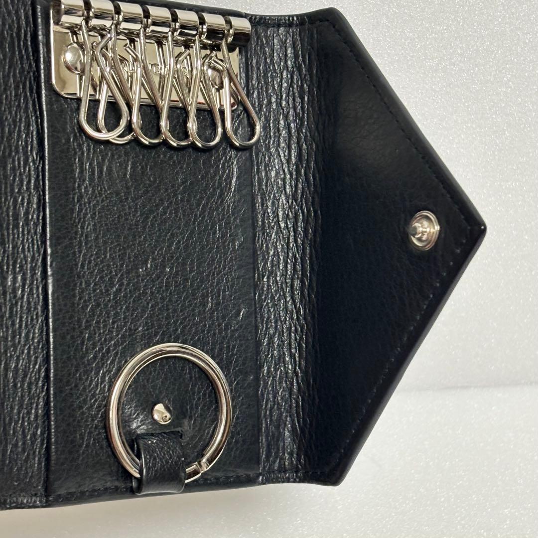 美品♡BALENCIAGA バレンシアガ ペーパー 6連キーケース リング 黒