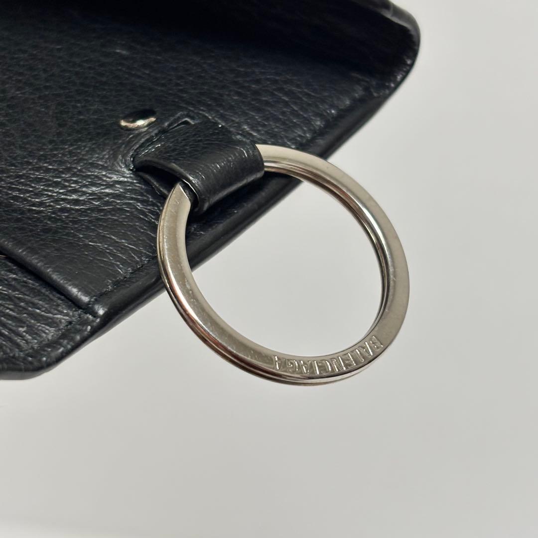 美品♡BALENCIAGA バレンシアガ ペーパー 6連キーケース リング 黒