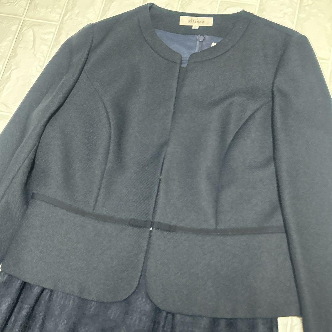 希少サイズ13XL東京ソワールRifanneリファンネ フォーマル３点セット 紺