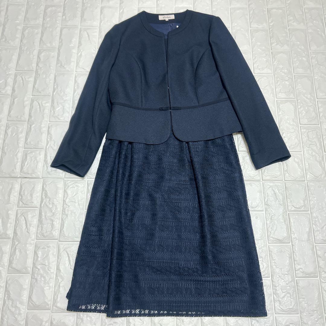 希少サイズ13XL東京ソワールRifanneリファンネ フォーマル３点セット 紺