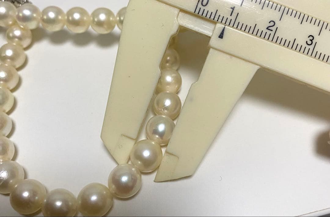 本真珠 ネックレス パール シルバー刻印 40cm 約8mmぐらい