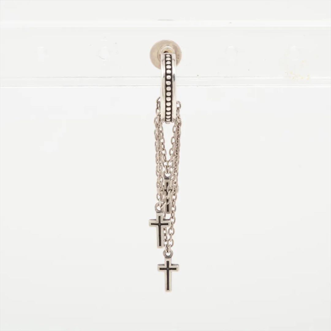 ジャスティンデイビス　DANGLING CROSS ピアス　925 750 JD