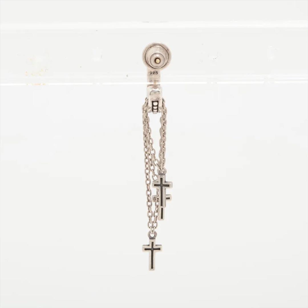 ジャスティンデイビス　DANGLING CROSS ピアス　925 750 JD