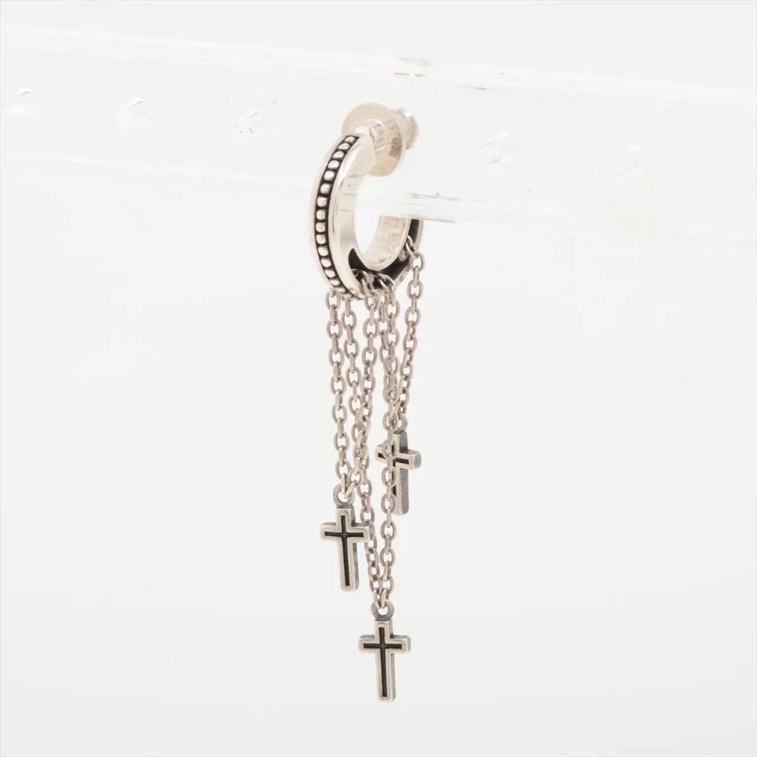 ジャスティンデイビス　DANGLING CROSS ピアス　925 750 JD