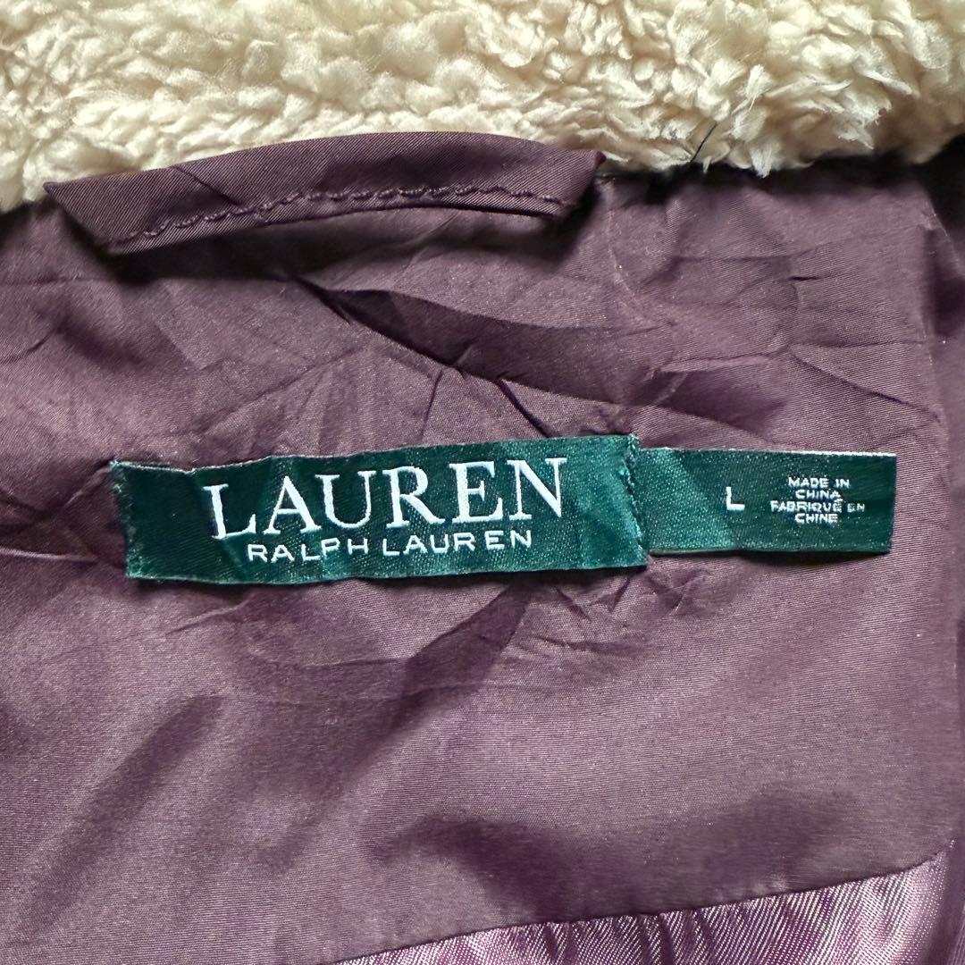 《未使用品》ラルフローレン US古着ロングダウンコート　ブルゴーニュカラー　Ｌ