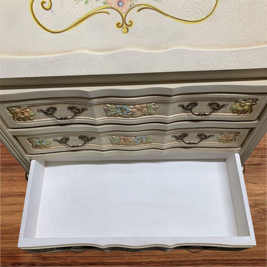 ロココ様式 猫脚 ライティングビューロー　エレガントな花　26ソ131