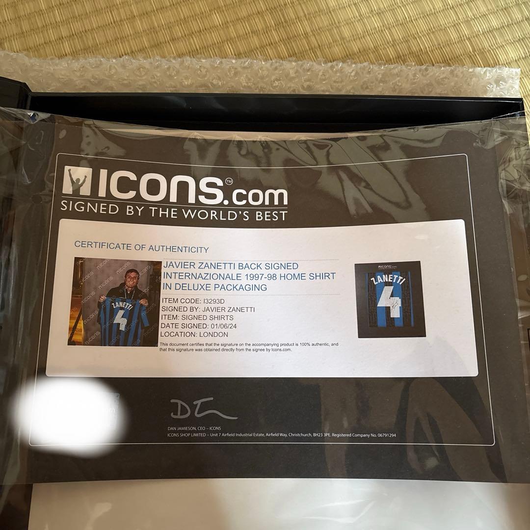 icons社　ハビエル・サネッティ　直筆サイン入りユニフォーム　インテルミラノ