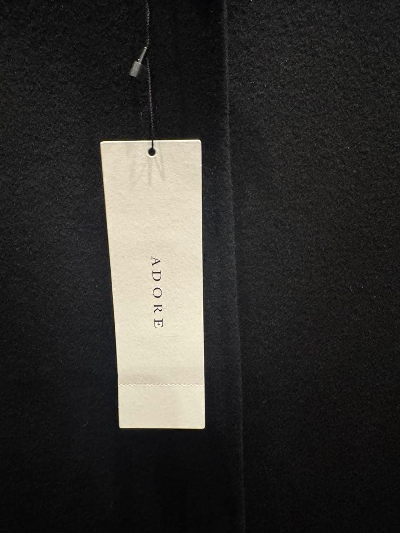新品タグ付ADOREノーカラージャケットコート　ブラック　38