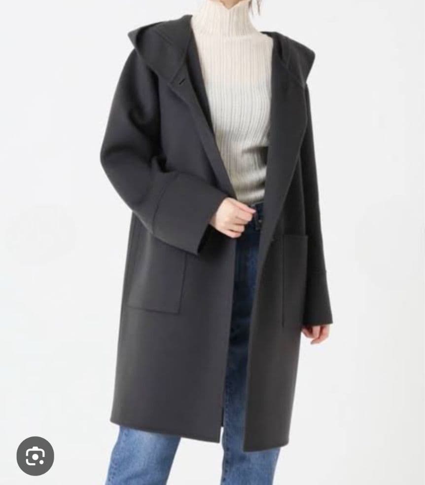 美品 IENA イエナ Hamiltonリバーフードコート グレー 38