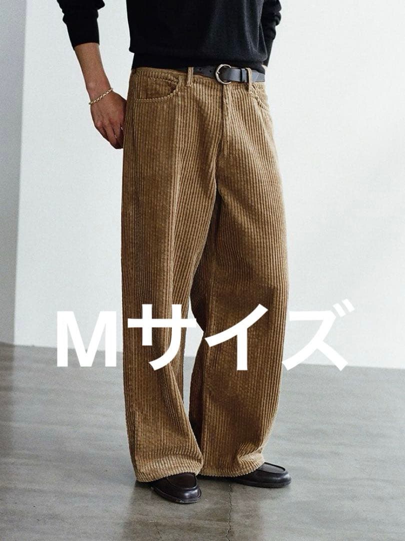 パンツ LIDNM Wide Ridge Washed Corduroy CAMEL