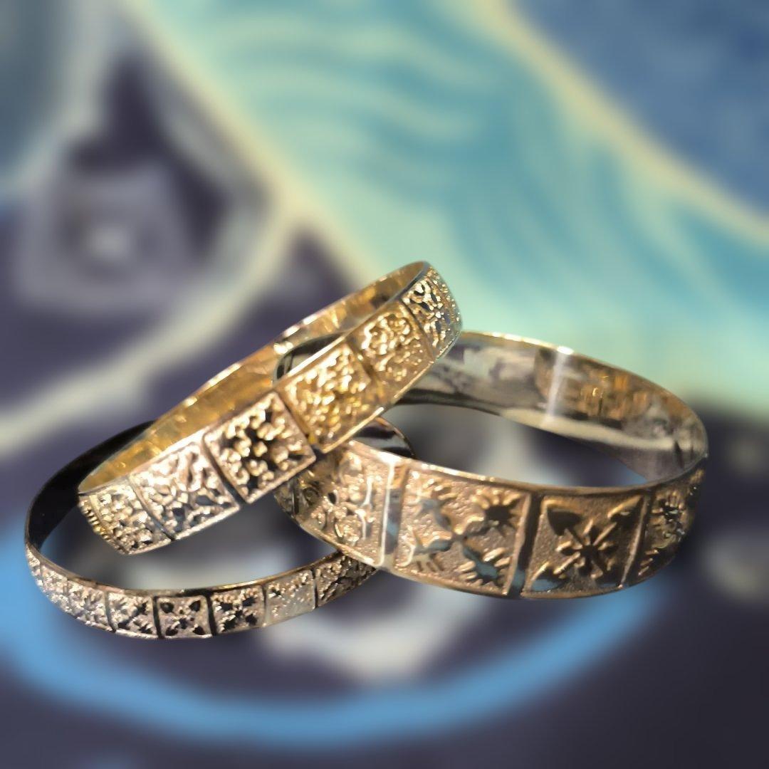 ハワイアンキルト　バングル　シルバー925刻印有 3本セット87g