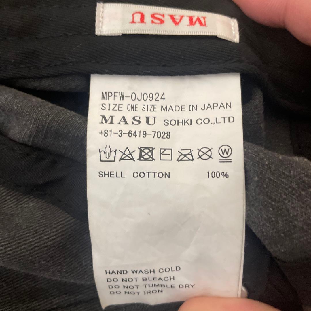 MASU グレー 刺繍ロゴ キャップ