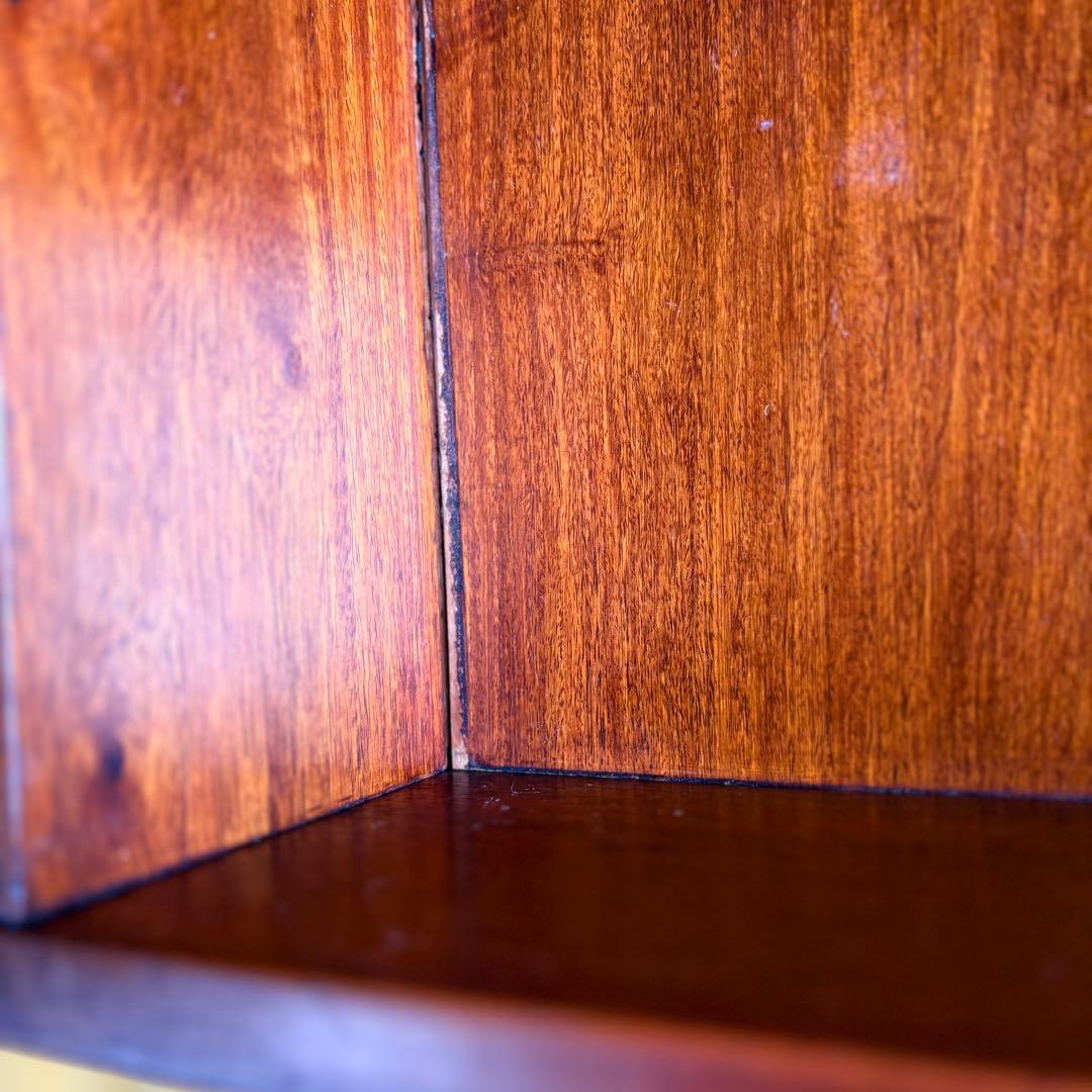 【 高級 】花梨 総無垢 ライティングビューロー 真鍮金具 彫刻入 一生物