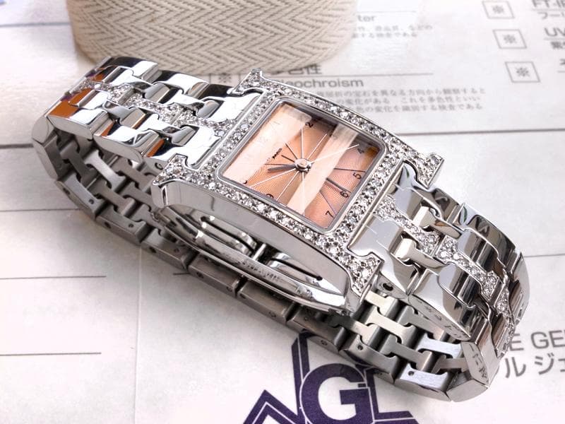 Mermaid　新品仕上げ済 エルメス Hウォッチ ダイヤベゼル（ダイヤ・