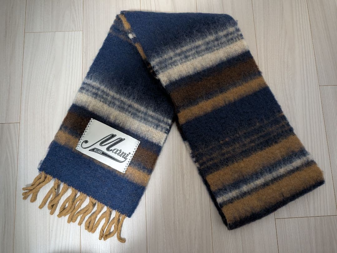 MARNI ウールアルパカ ボーダー マフラー