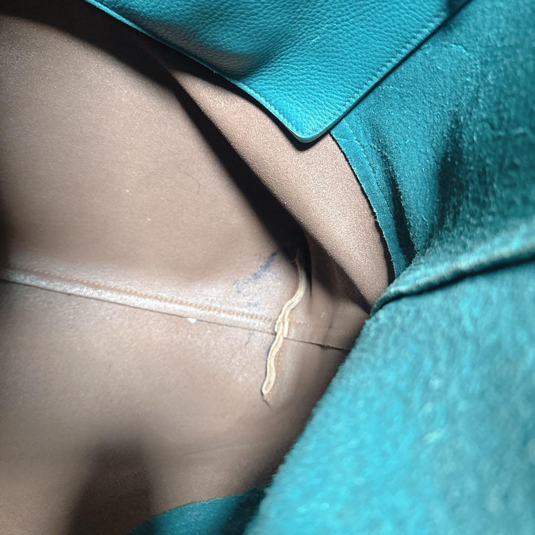 miu miu ミュウミュウ レザー バイカラー トートバッグ 緑 ブラウン