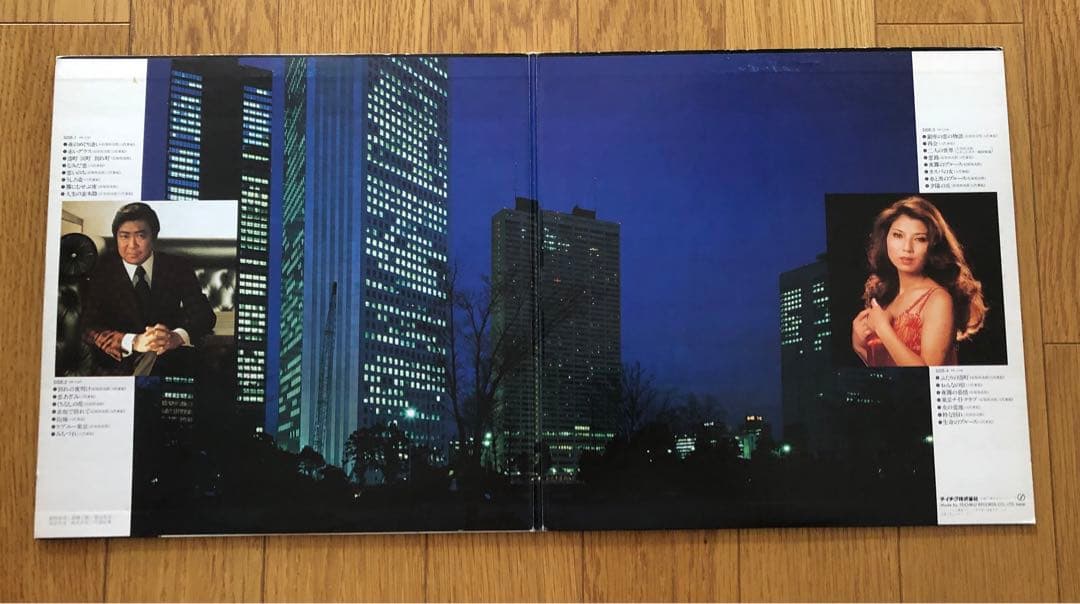 石原裕次郎　八代亜紀　魅惑のデュエット　夜のめぐり逢い　LPレコード　サイン色紙