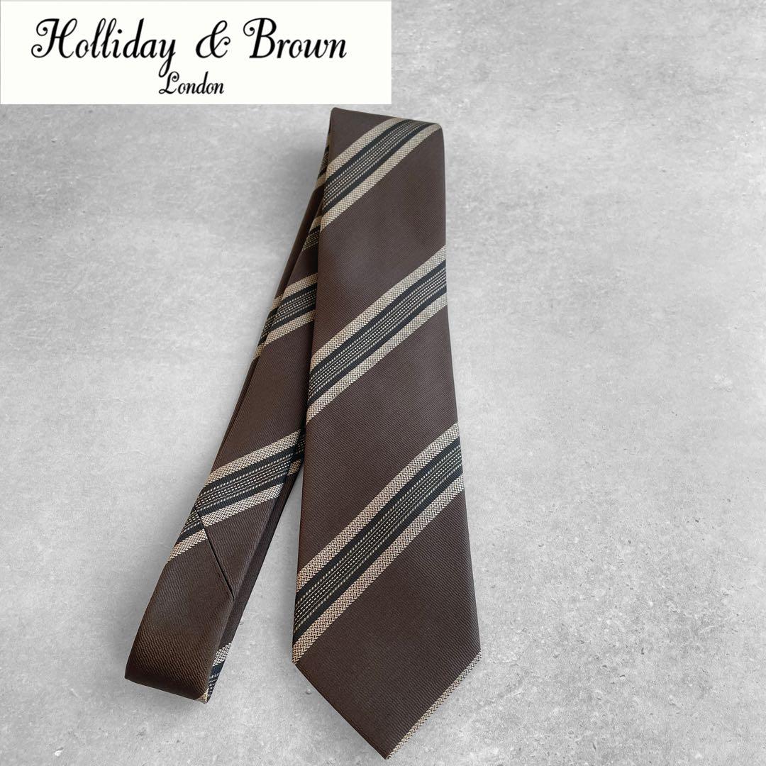 25年秋冬新作Holiday&Brownホリデー&ブラウン　ワイドストライプタイ