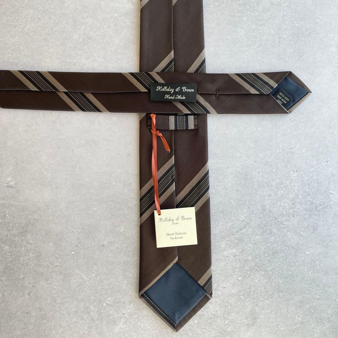 25年秋冬新作Holiday&Brownホリデー&ブラウン　ワイドストライプタイ