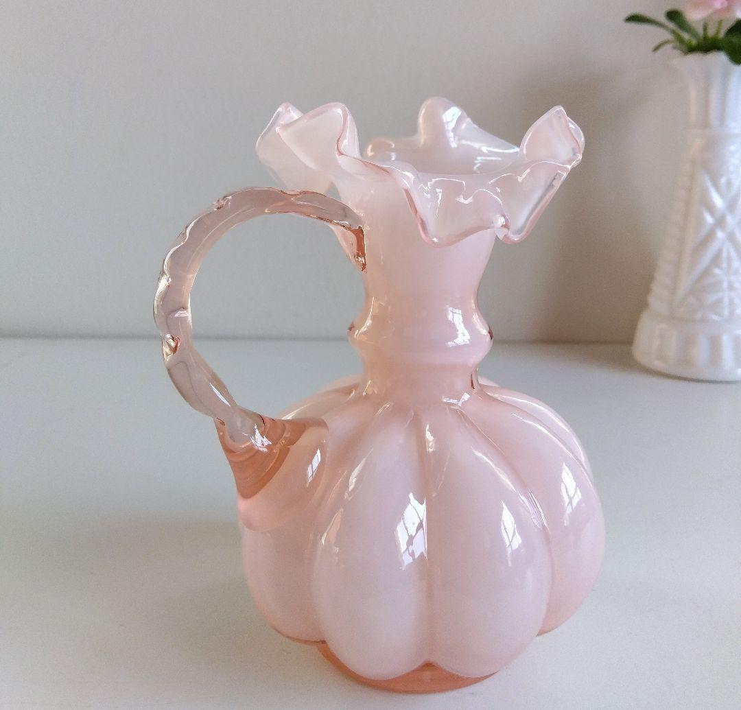 美☆フェントン ピンクフレンチ 花瓶 フリル ピッチャー