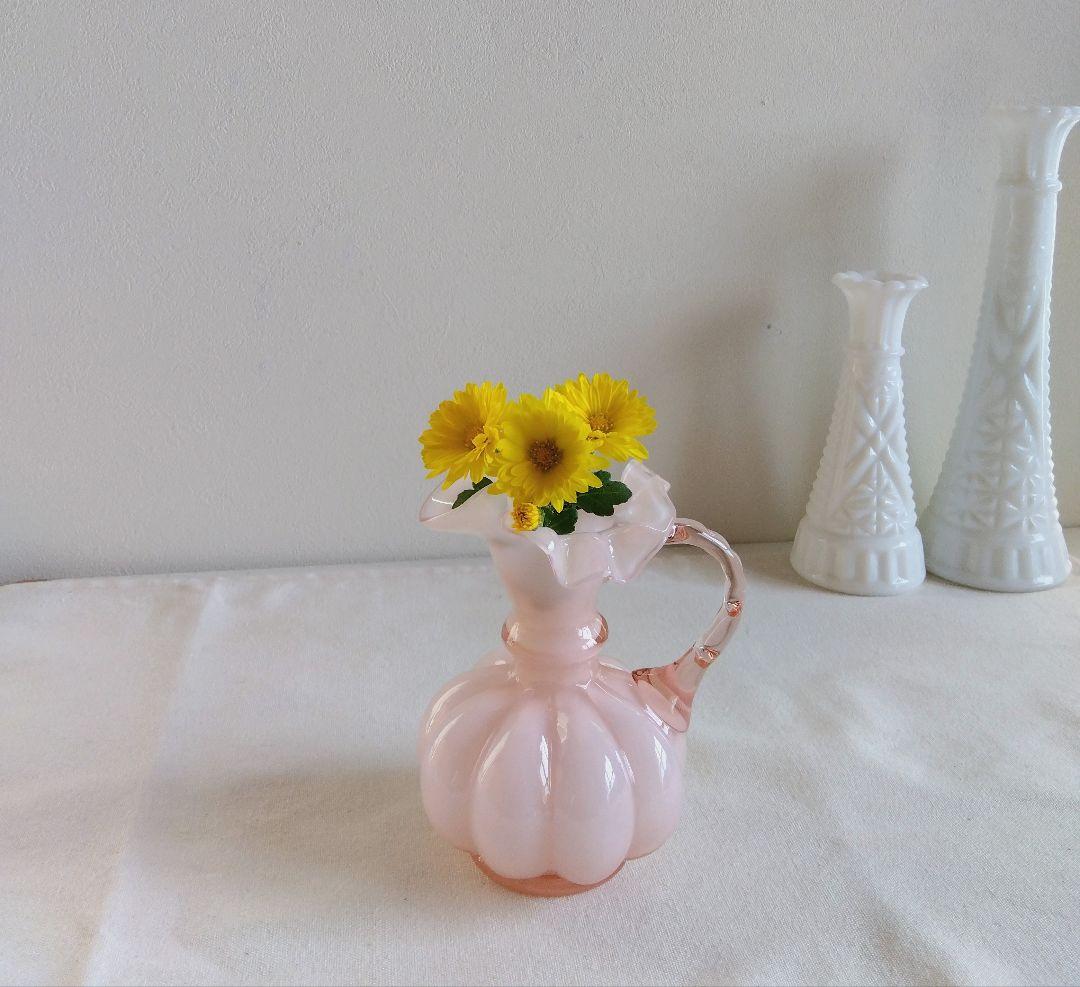 美☆フェントン ピンクフレンチ 花瓶 フリル ピッチャー