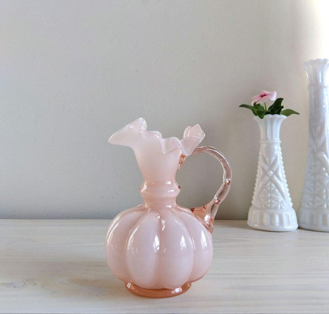 美☆フェントン ピンクフレンチ 花瓶 フリル ピッチャー