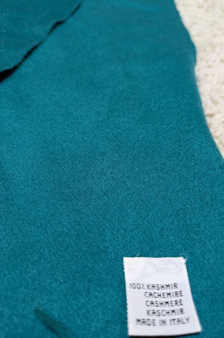 Colombo　カシミヤ100% ストール 185×38 ターコイズブルー 伊製