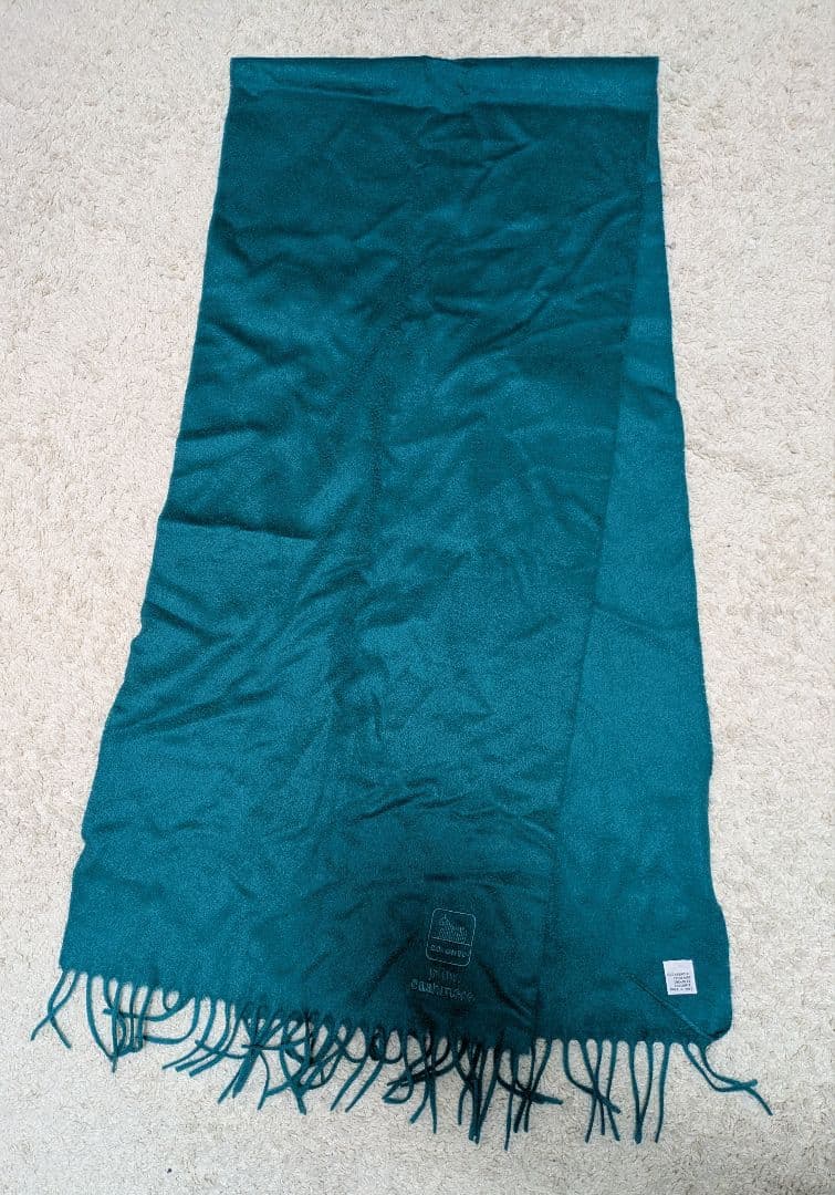Colombo　カシミヤ100% ストール 185×38 ターコイズブルー 伊製
