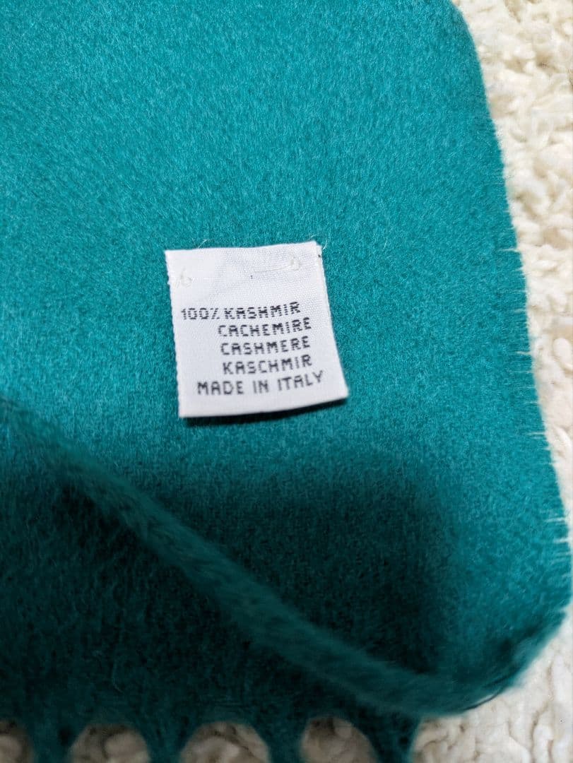 Colombo　カシミヤ100% ストール 185×38 ターコイズブルー 伊製