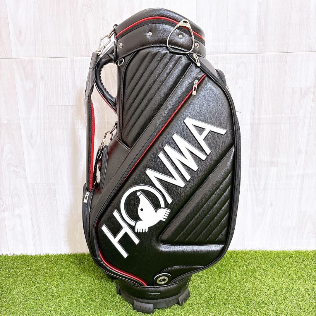 美品 HONMA ホンマ キャディバッグ 合皮 PUレザー 本間 ゴルフバッグ