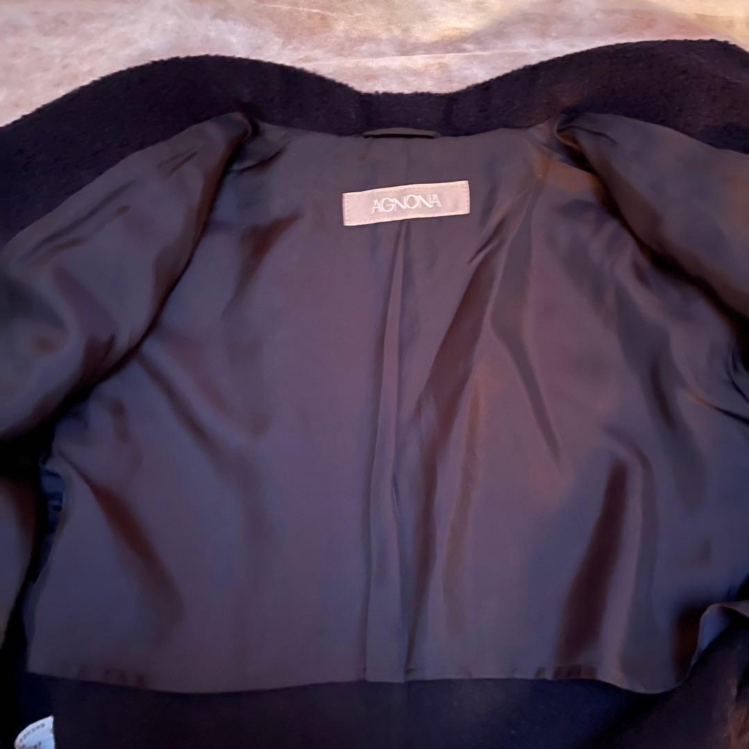 AGNONA アニオナ　ダークネイビー アルパカ65%コート　イタリア製