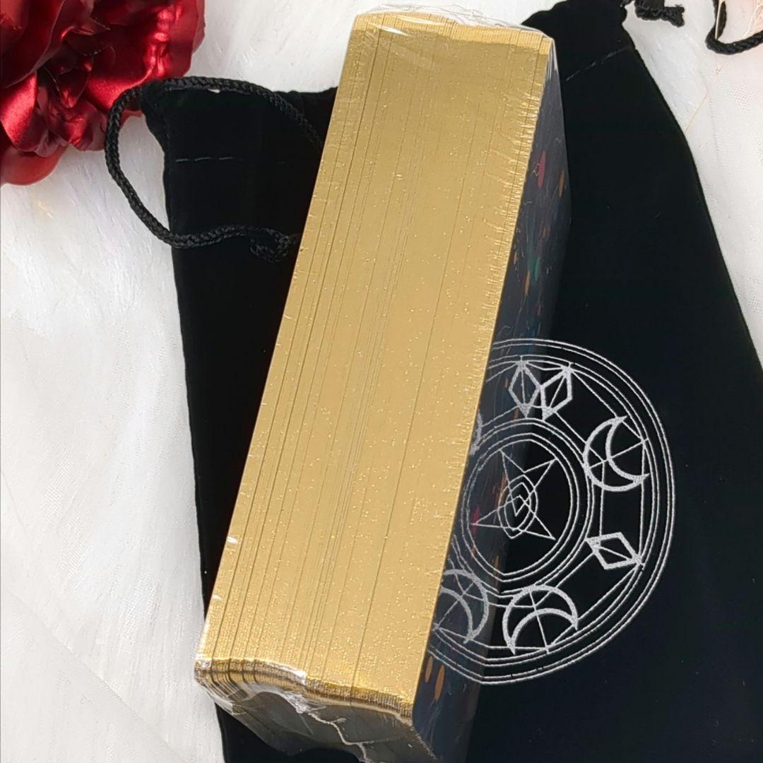 在庫2点✨金縁ver✨超美麗イラスト✨夜空と星の魔法の庭の神秘のタロットカード