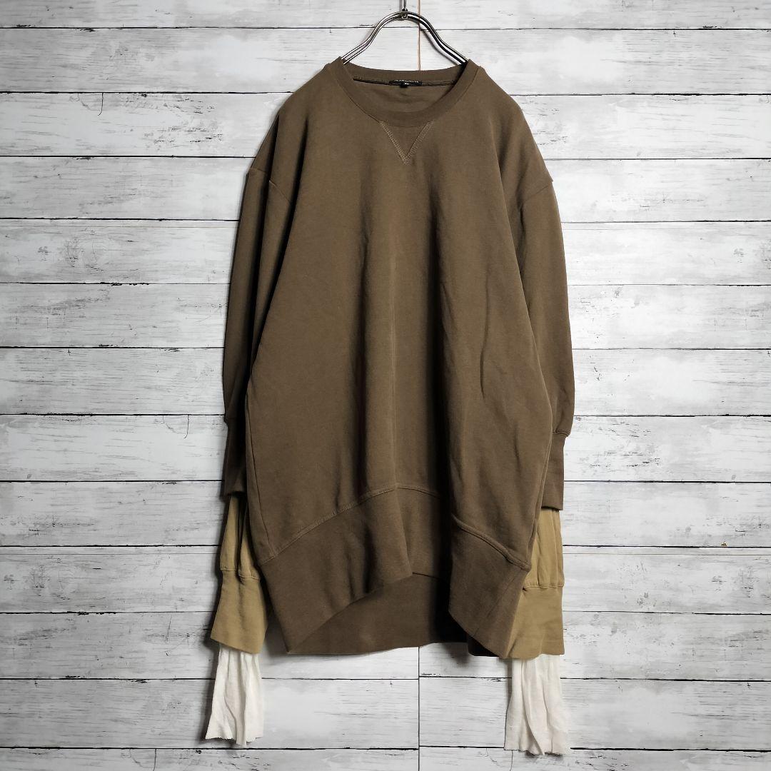 ANN DEMEULEMEESTER 異素材レイヤード スウェット ドッキング