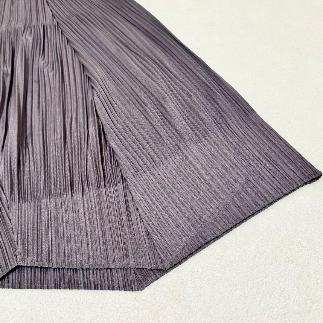 極美品✨PLEATS PLEASE チュニック　変更　斜めプリーツ　グレー