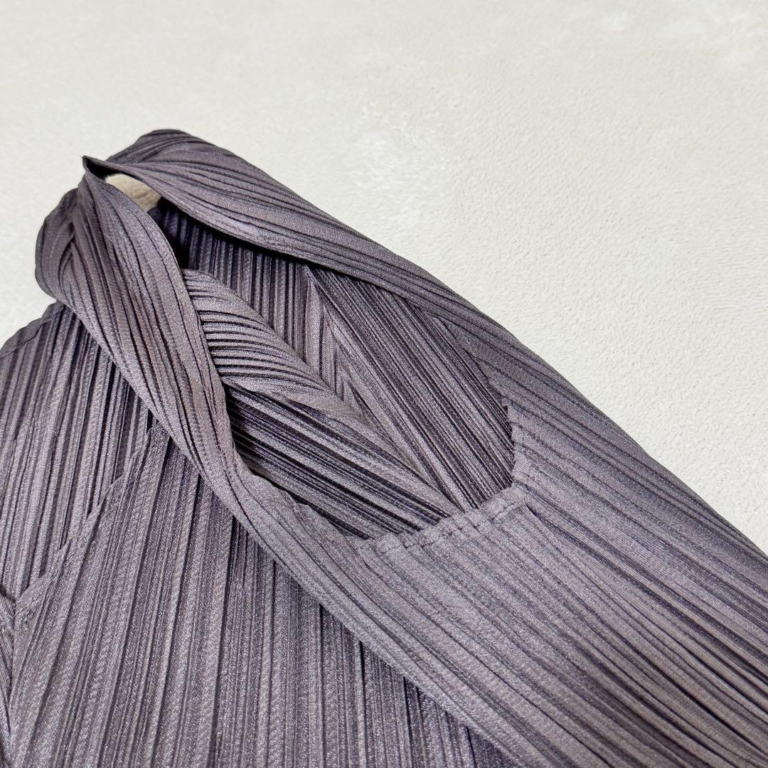 極美品✨PLEATS PLEASE チュニック　変更　斜めプリーツ　グレー