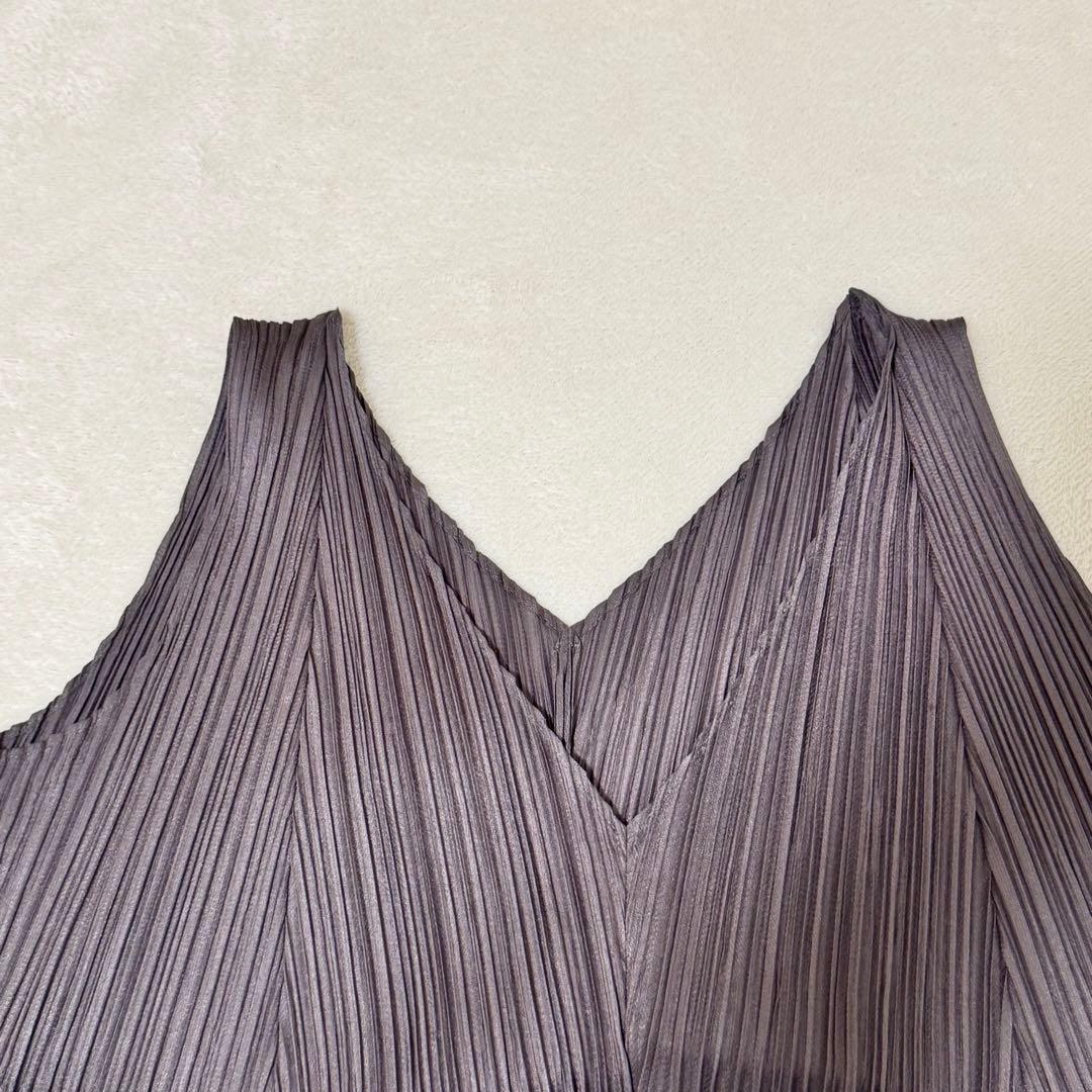極美品✨PLEATS PLEASE チュニック　変更　斜めプリーツ　グレー