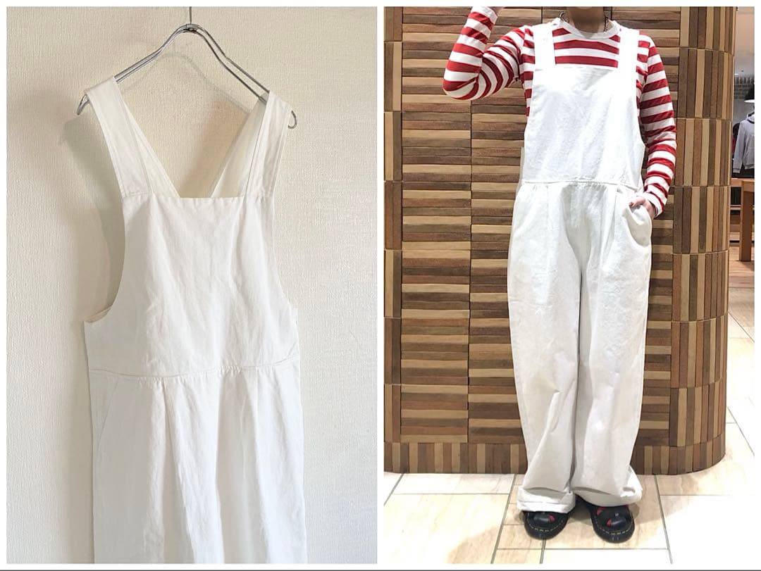 BEAVER別注 グランマママドーター サロペット 白 ホワイト