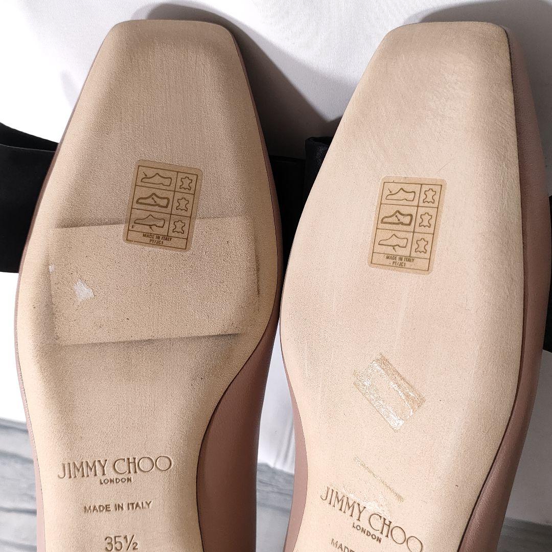 新品✨JIMMY CHOO　BERTELLE FLAT　レザー　リボン　ピンク