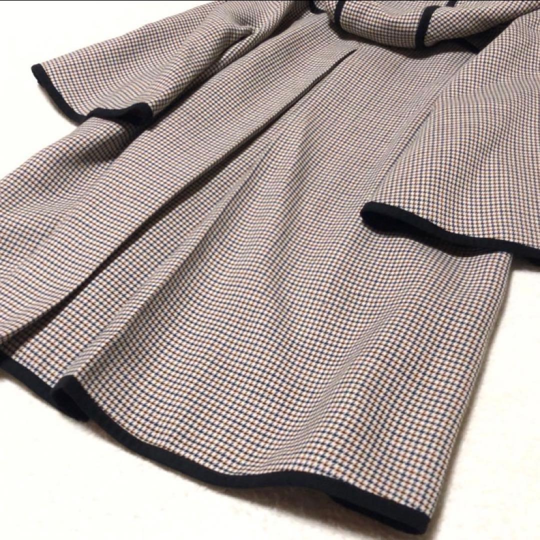 penny black ペニーブラック フーデットコート ポンチョ 千鳥格子