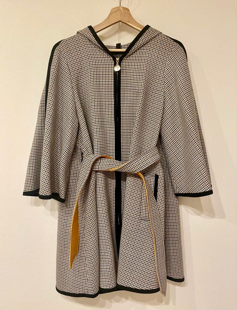 penny black ペニーブラック フーデットコート ポンチョ 千鳥格子