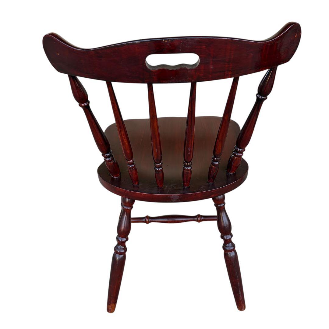 飛騨高山 柏木工 ウィンザーチェア 2脚セット ダイニングチェア ワインレッド①