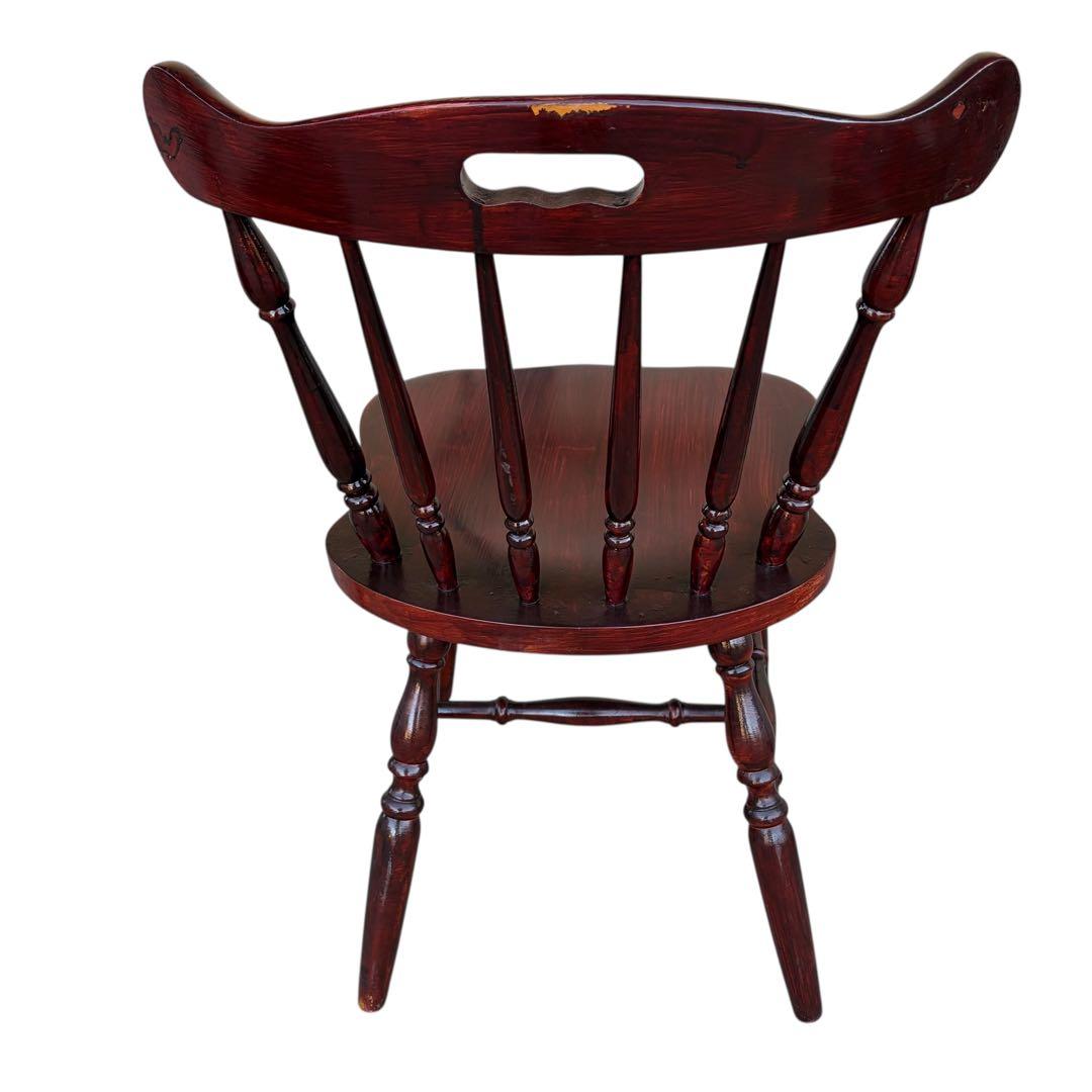 飛騨高山 柏木工 ウィンザーチェア 2脚セット ダイニングチェア ワインレッド①